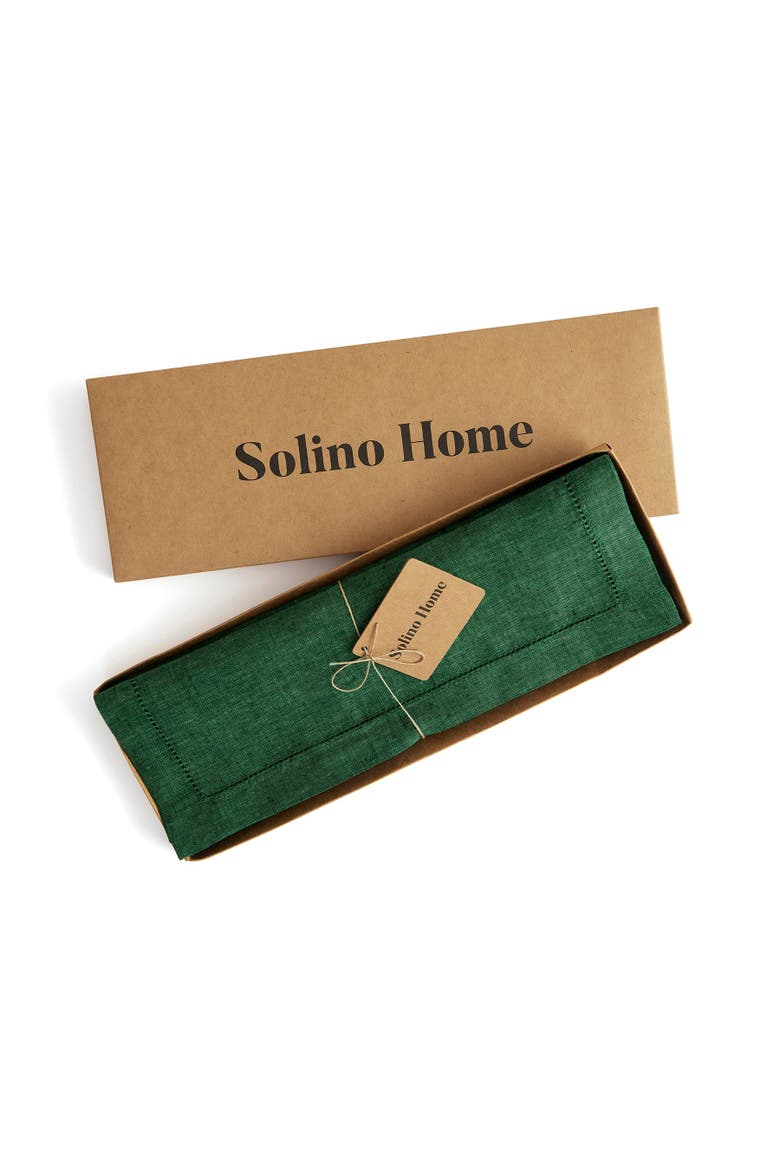 Linen Placemats Set of 4, 14 x 19" - Milan, Alternate, color, Forest Green