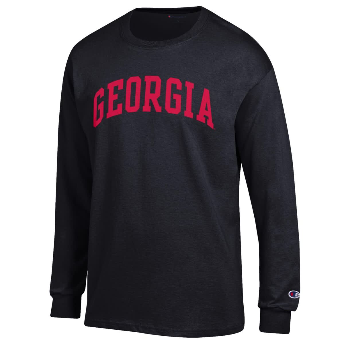 Champion Men's Champion Black Georgia Bulldogs Basic Arch Long Sleeve T ...