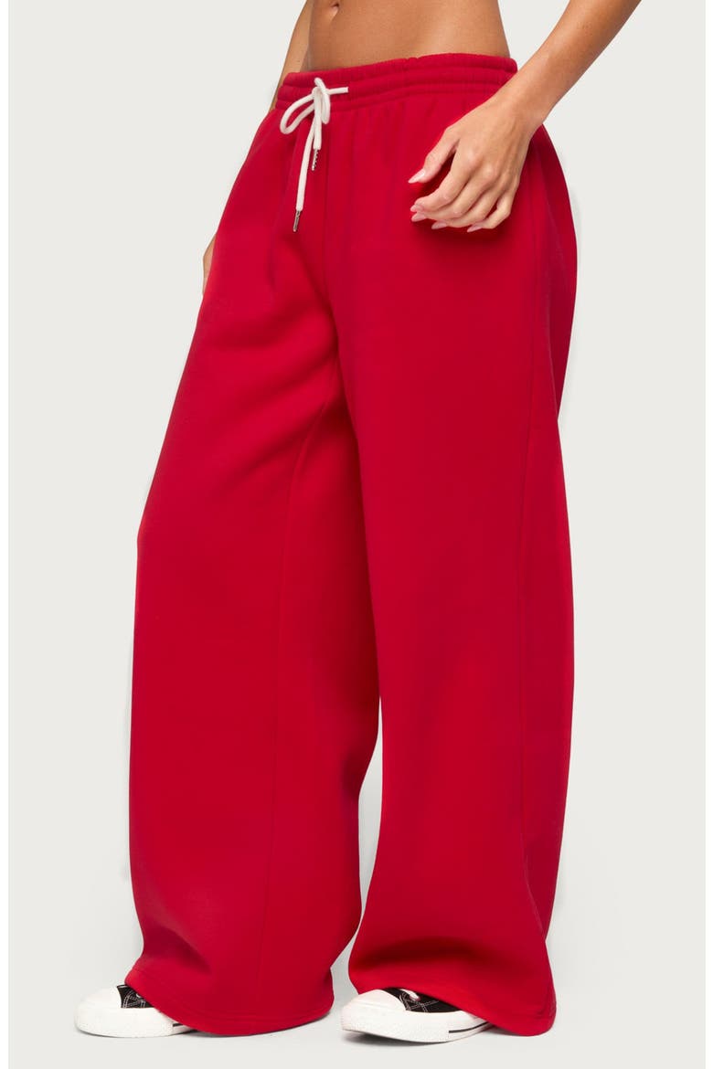 Kamari Low Rise Wide Leg Sweatpants, Alternate, color, RED