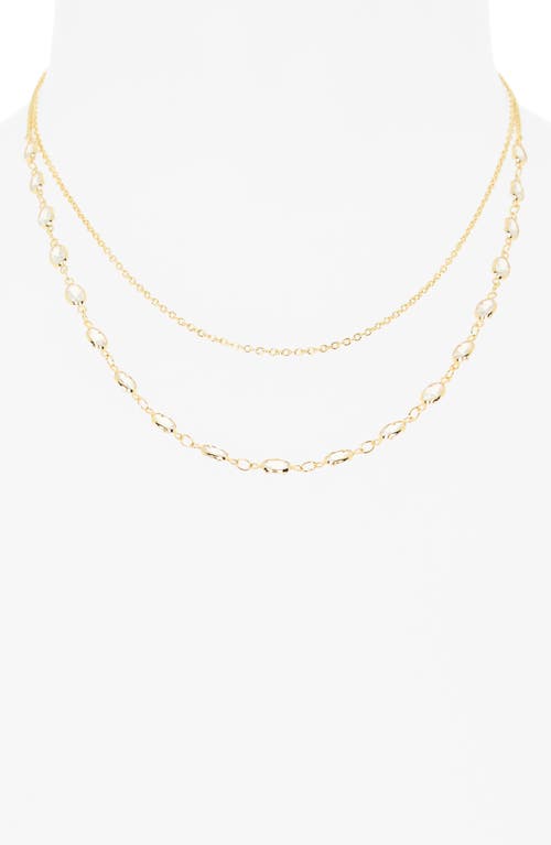 Nordstrom Rack Bezel Stone Layered Necklace In Gold
