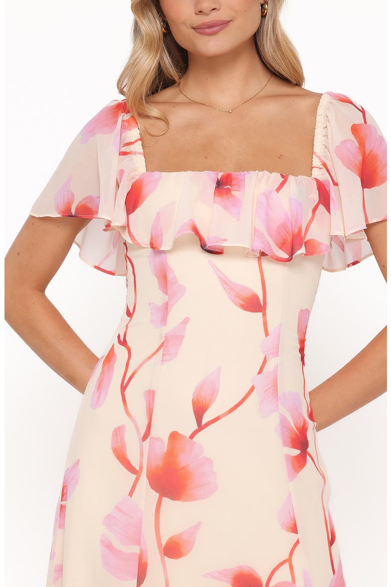 Floral Square Neck Maxi Dress, Alternate, color, PINK FLORAL