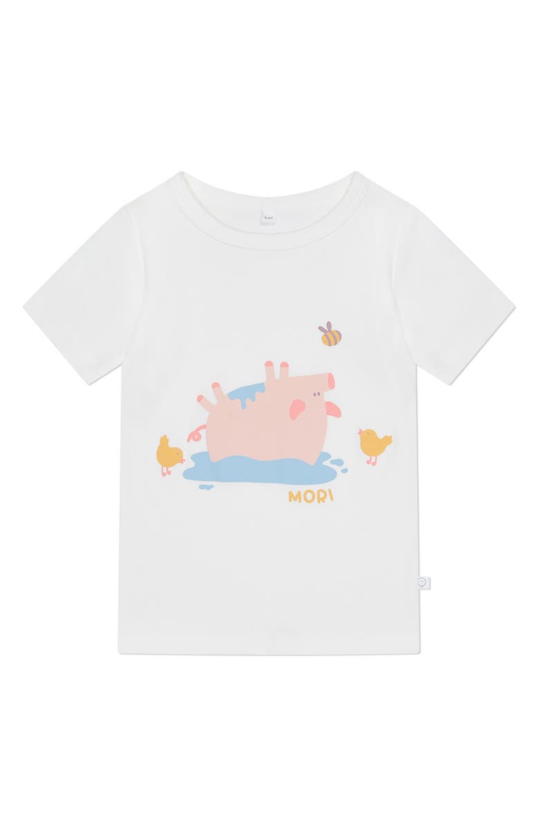 MORI Happy Pig Fitted Two-Piece Pajamas, Alternate, color, 