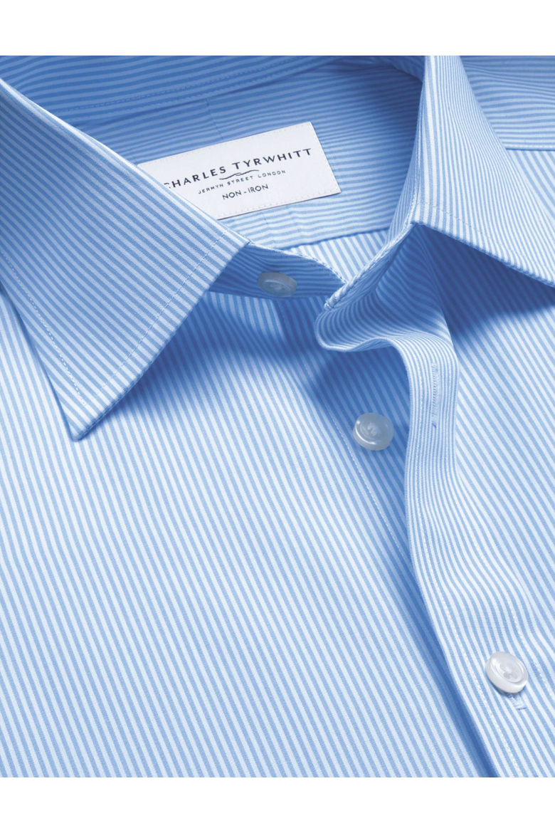 Non-Iron Bengal Stripe Shirt, Alternate, color, Sky Blue