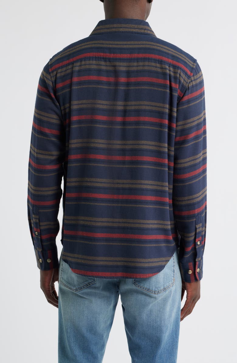 DARK SEAS Briarcreek Stripe Flannel Button-Up Shirt, Alternate, color, Navy