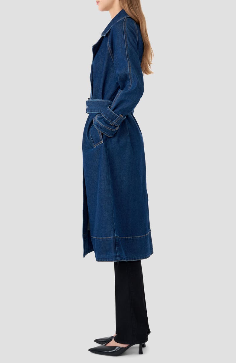 RM Rebecca Minkoff Belted Denim Trench Coat, Alternate, color, Denali Wash