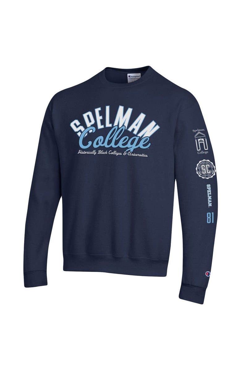 Champion Men's Champion Navy Spelman College Jaguars 2-Hit Powerblend Pullover Sweatshirt, Alternate, color, Navy