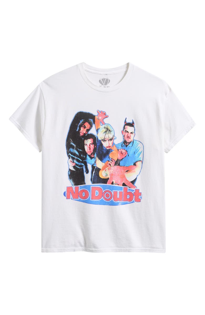 Merch Traffic No Doubt 1997 Tour Star Logo 2 Cotton Graphic T-Shirt, Alternate, color, White Overdye