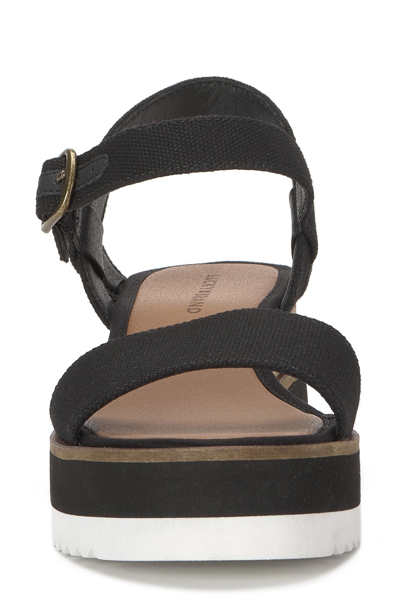 Lucky Brand Tema Platform Wedge Sandal, Alternate, color, Black