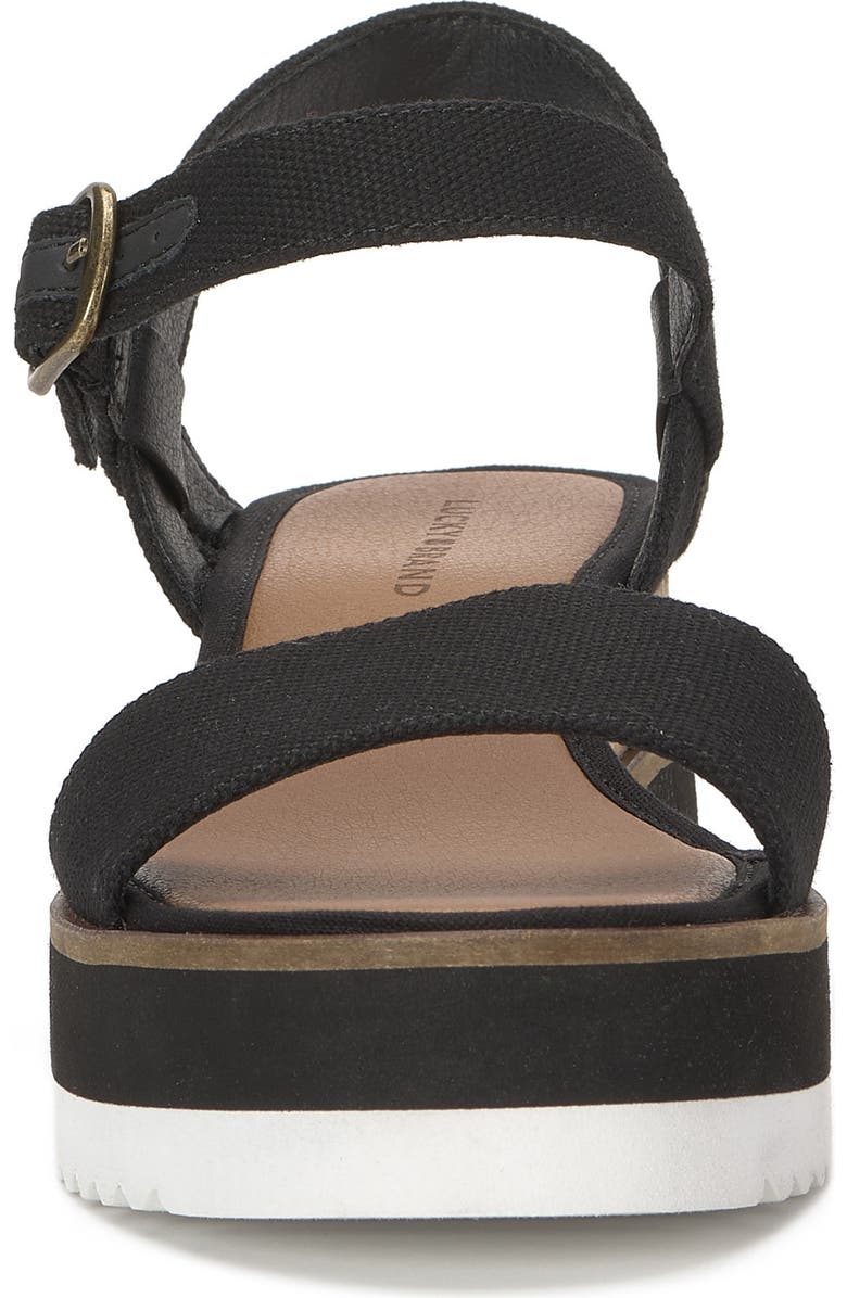 Lucky Brand Tema Platform Wedge Sandal, Alternate, color, Black