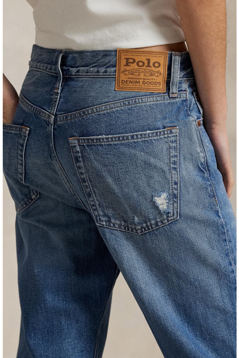 High Waist Relaxed Straight Leg Jeans, Alternate, color, LEBEC WASH