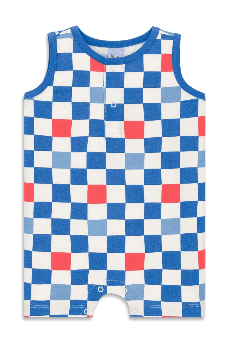 Baby Tank Shortie In Checkerboard, Main, color, Blueberry Multi Check