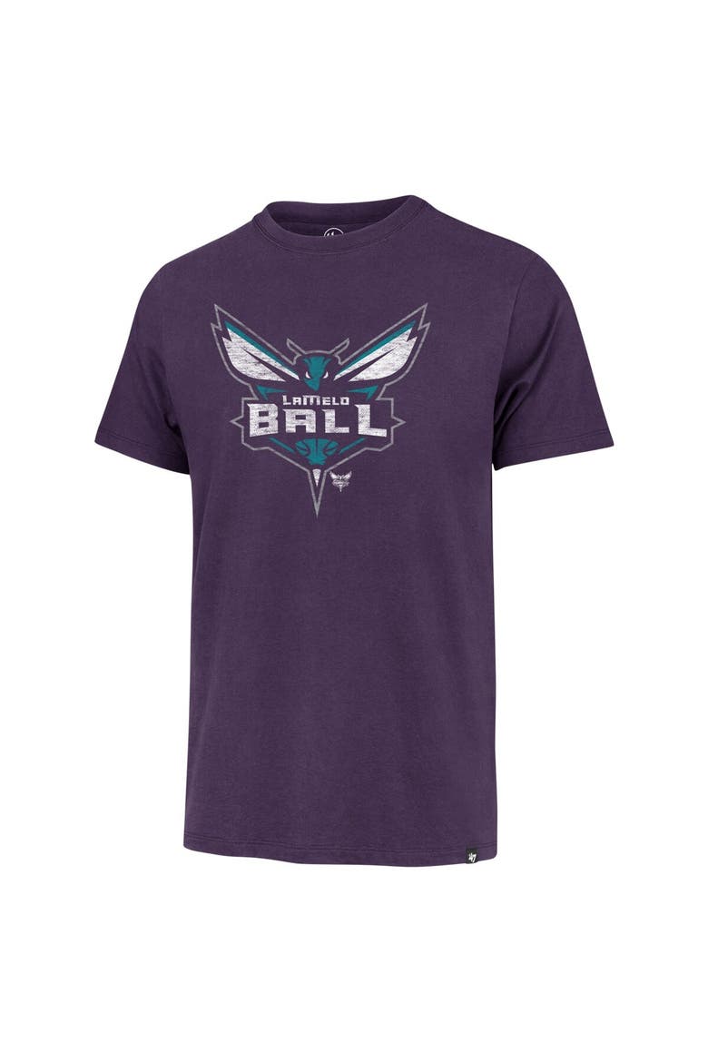 Men's '47 LaMelo Ball Purple Charlotte Hornets Player Logo Vintage T-Shirt, Alternate, color, Purple