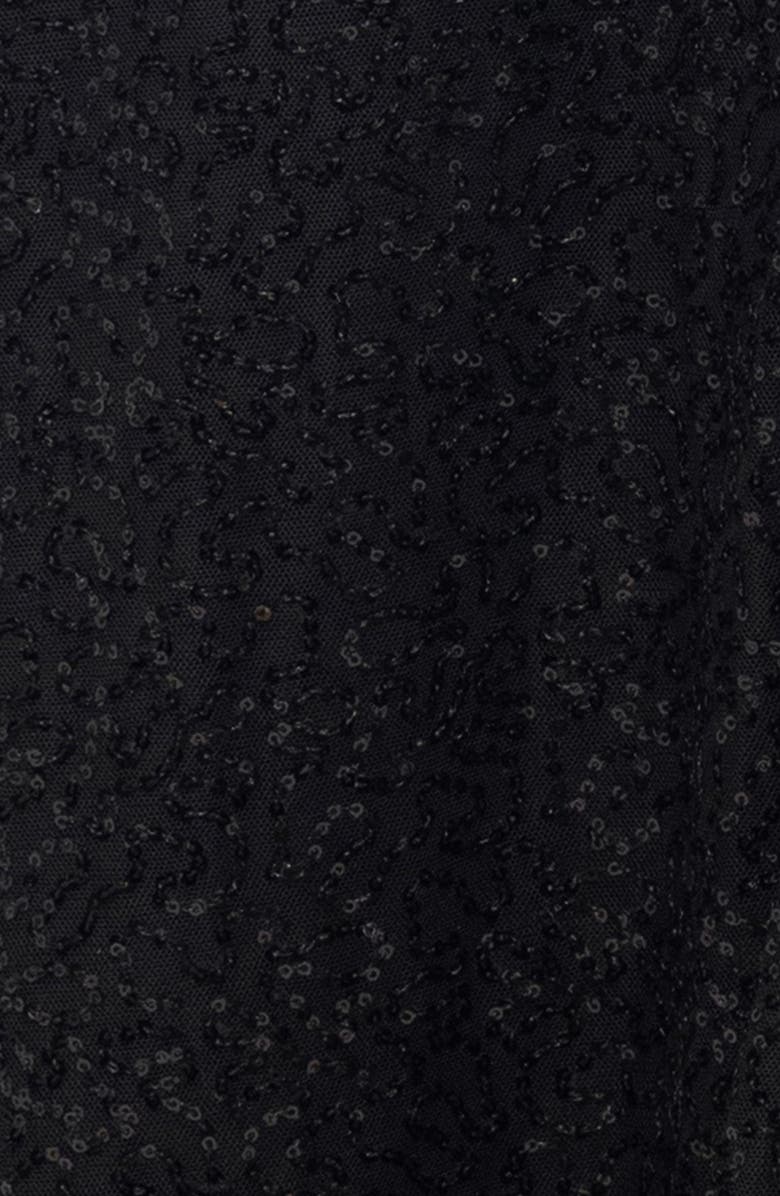 Blondie Nites Sequin Strapless Corset Gown, Alternate, color, Black