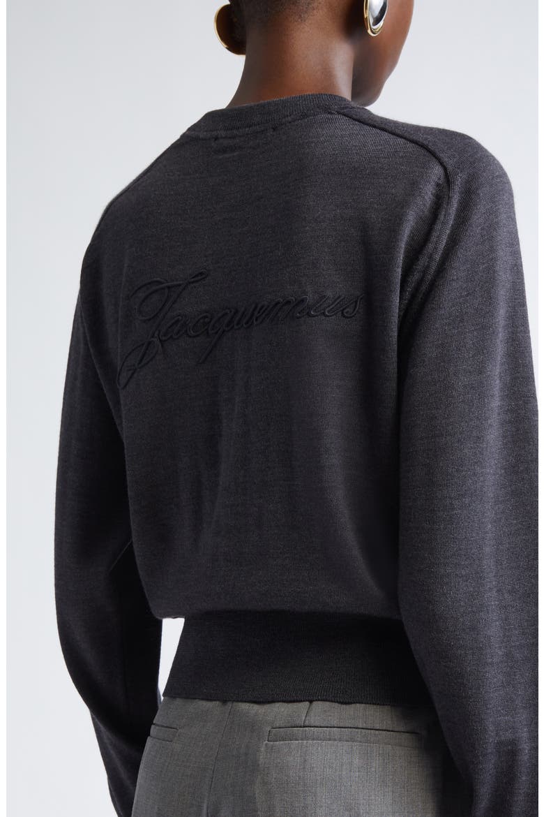 Le Sweater Brode Merino Wool Blend Sweater, Alternate, color, DARK GREY
