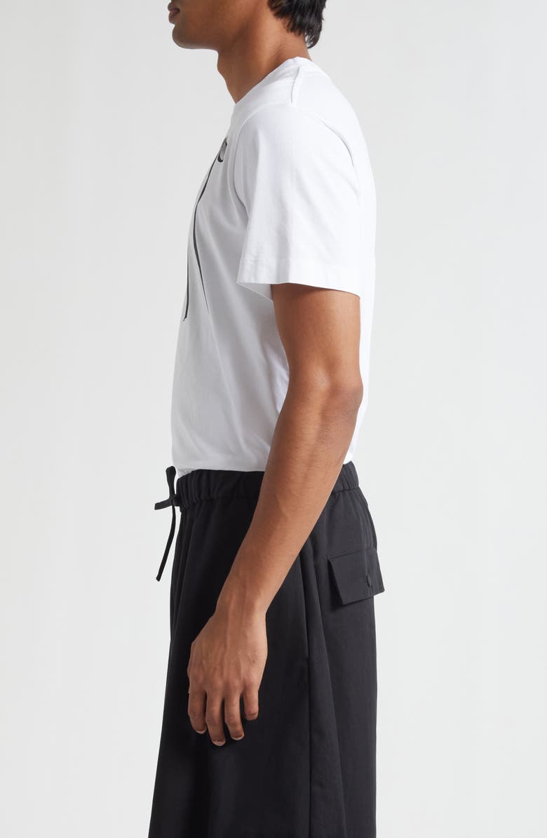 Simone Rocha Ribbon Bow Tail Trompe l'Oeil Graphic T-Shirt, Alternate, color, White/ Black