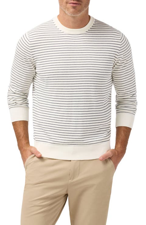 Ashe Stripe Crewneck Cotton Blend Sweater