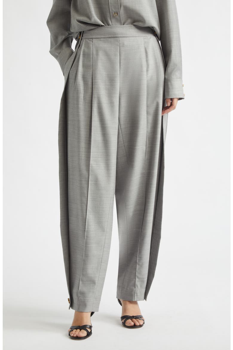 Valiant Stretch Wool Barrel Leg Pants, Main, color, GREY MELANGE
