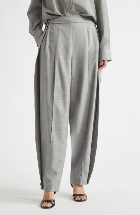 Valiant Stretch Wool Barrel Leg Pants