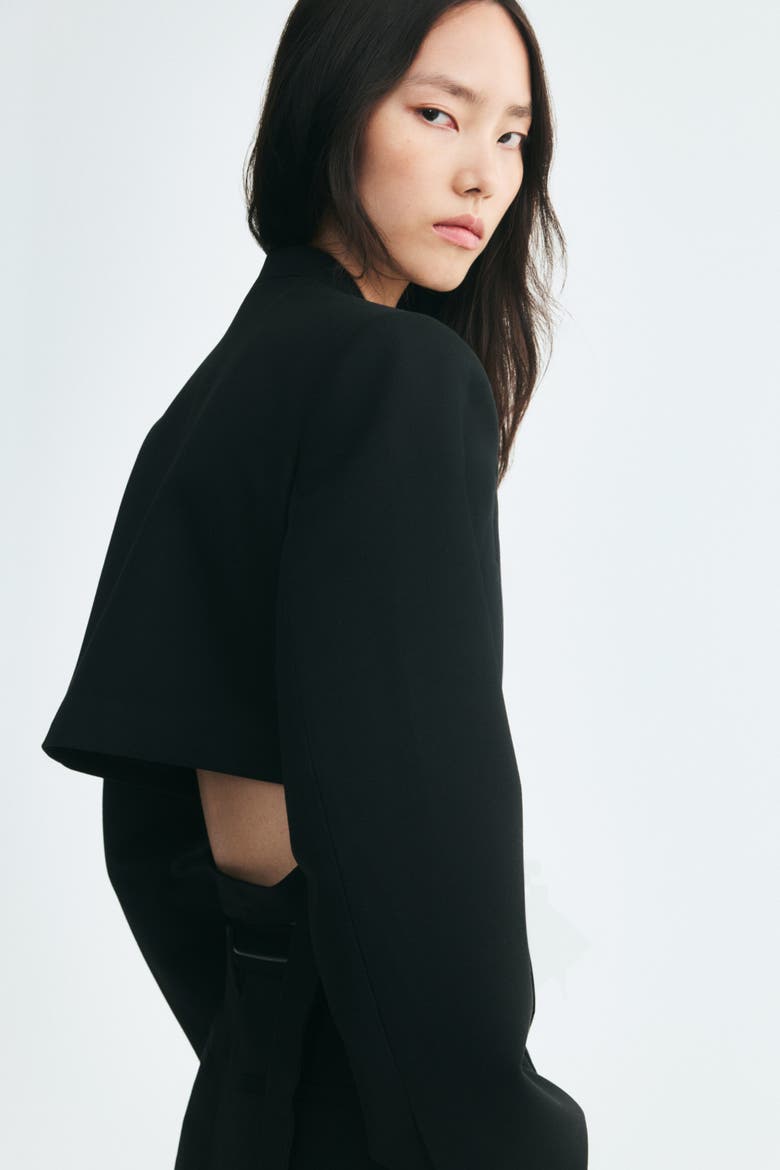 Cropped Belt-detail Jacket, Main, color, Black