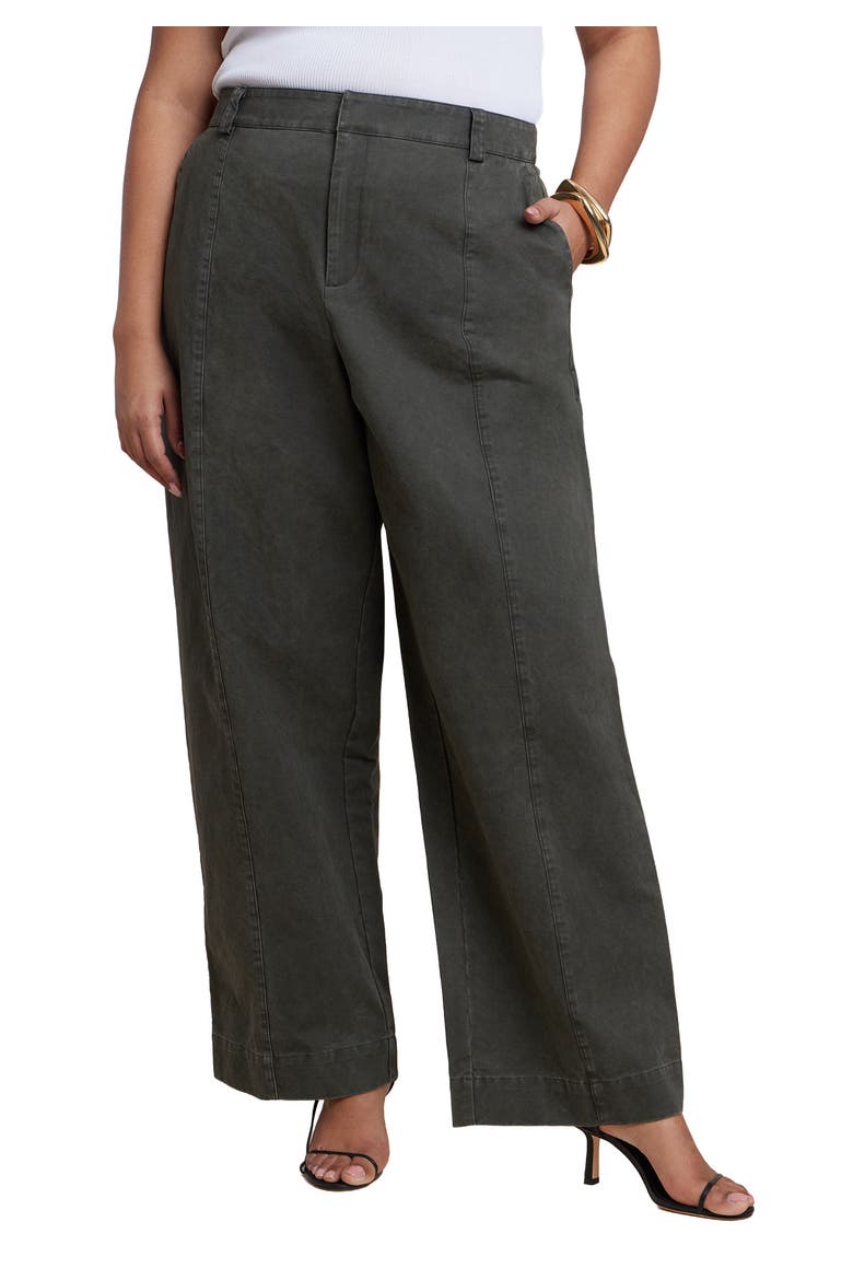Twill Straight Leg Pant, Main, color, BURNT OLIVE
