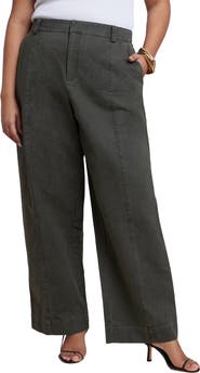 ELOQUII Twill Straight Leg Pant