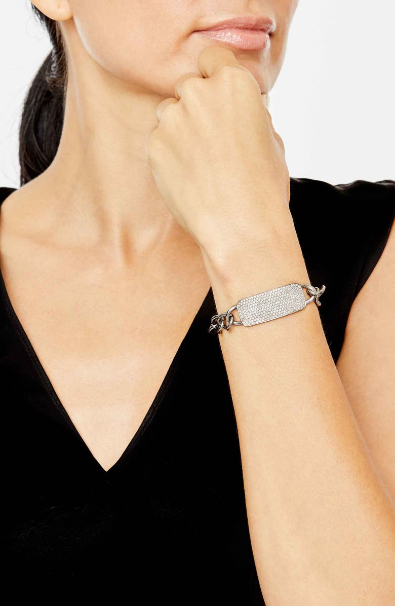Sheryl Lowe Diamond Pavé Bar ID Bracelet, Alternate, color,