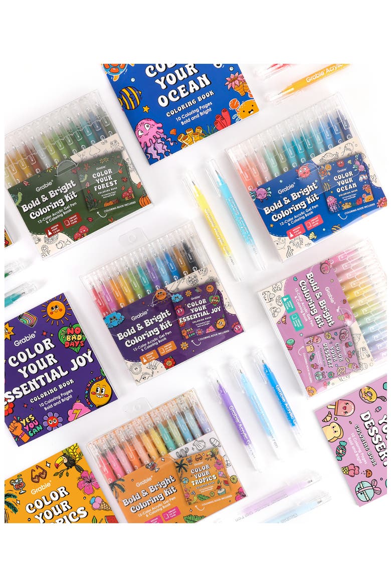 Bold and Bright Coloring Kit, Alternate, color, Ocean Colors
