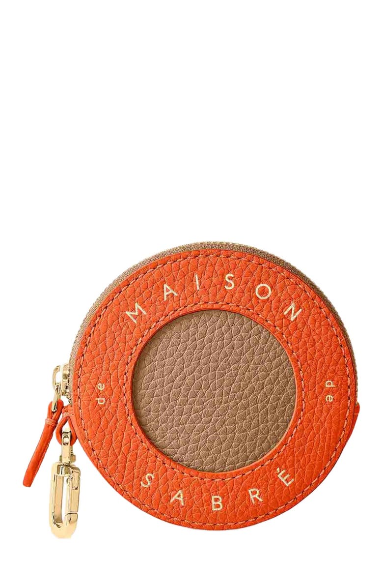 MAISON de SABRÉ Leather Coin Purse, Main, color, Sandstone Manhattan