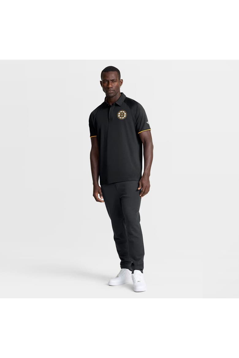 Men's Fanatics Black Boston Bruins Authentic Pro Rink Raglan Polo, Alternate, color, Black
