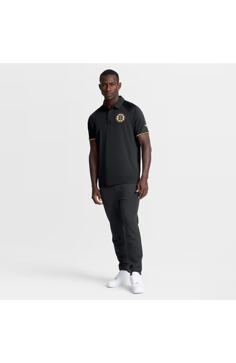 FANATICS Men's Fanatics Black Boston Bruins Authentic Pro Rink Raglan Polo, Alternate, color, Black