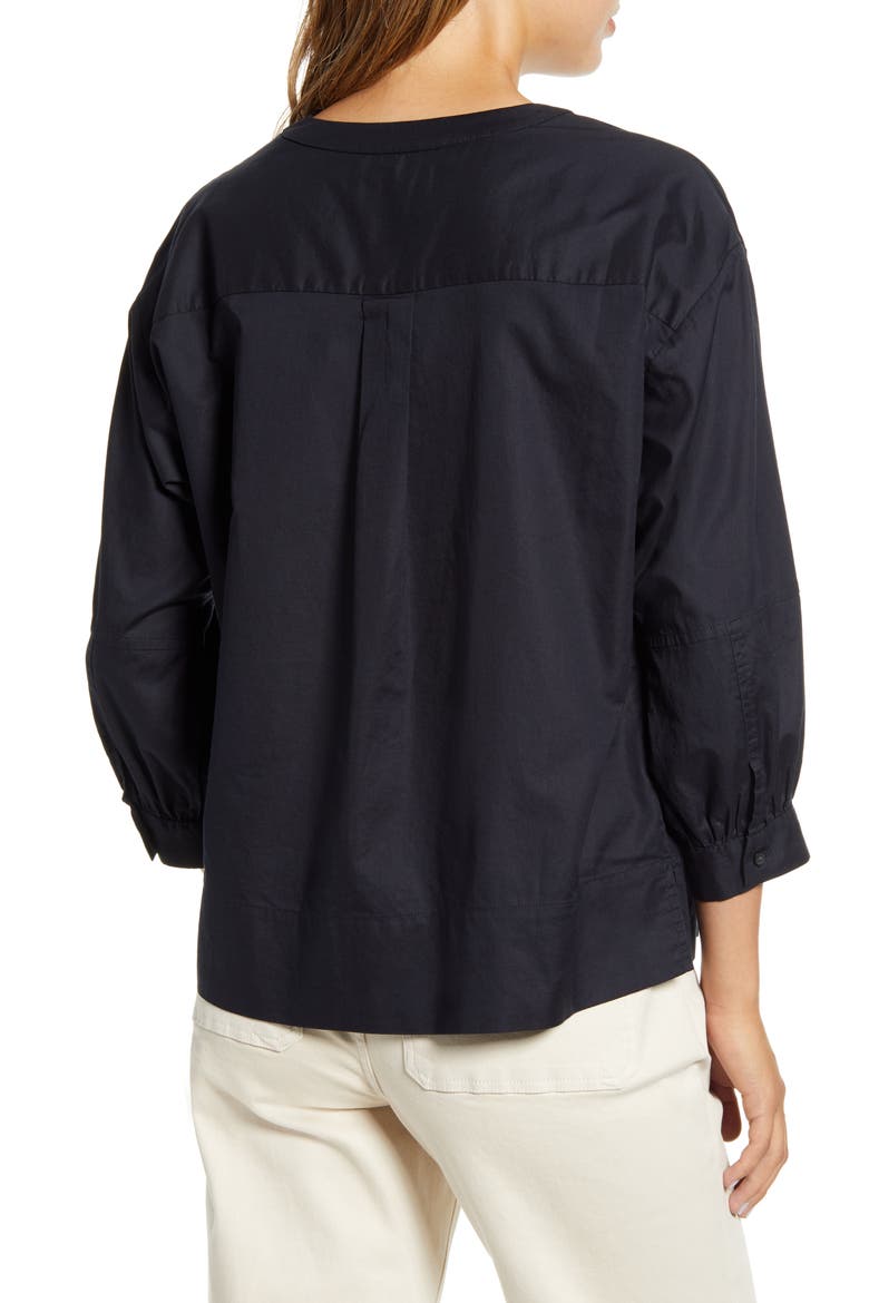 The Silky Cotton Lantern Top, Alternate, color, BLACK