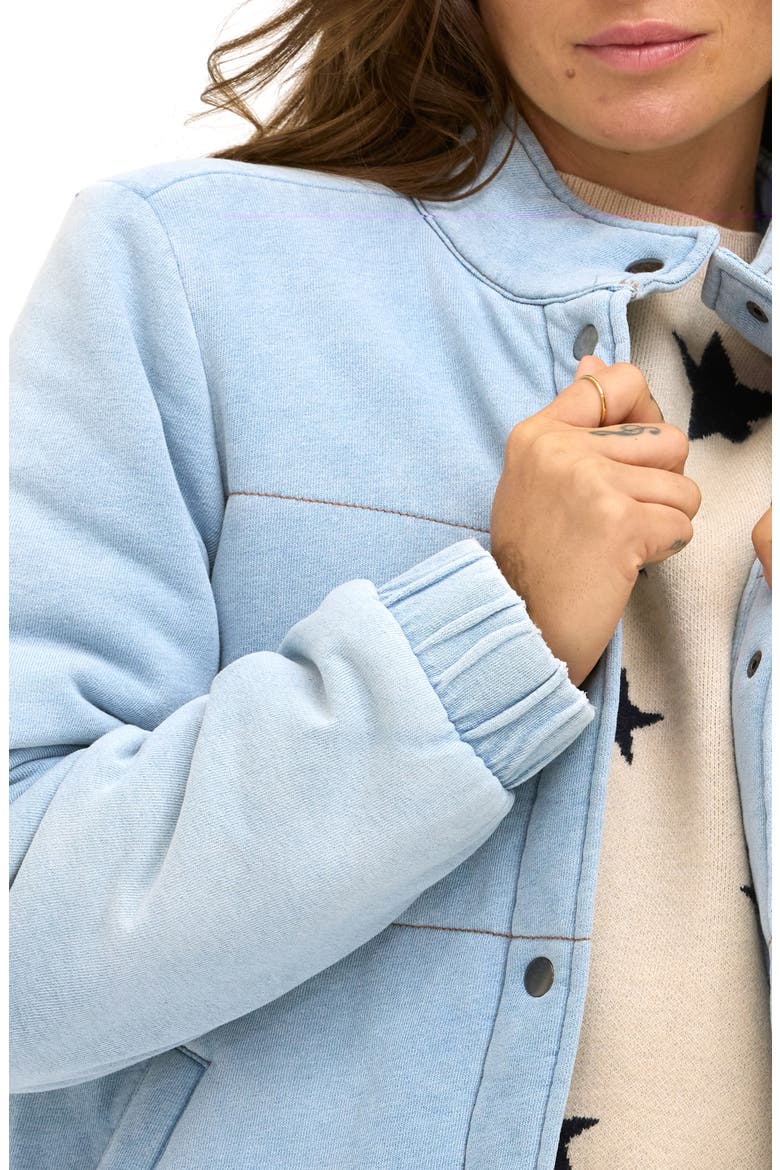 Malia Quilted Denim Puffer Jacket, Alternate, color, LIGHT WASH