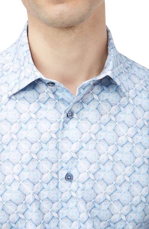 Bugatchi Miles Ooohcotton® Abstract Print Short Sleeve Button-up Shirt