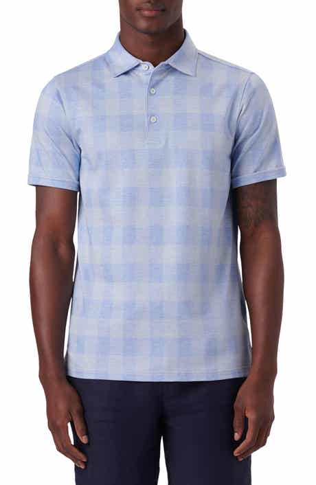 Bugatchi Plaid Short Sleeve Cotton Polo