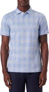 Bugatchi Plaid Short Sleeve Cotton Polo