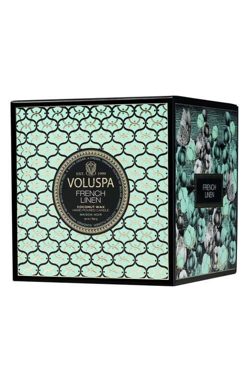 Voluspa French Linen Boxed Luxe Candle In Black