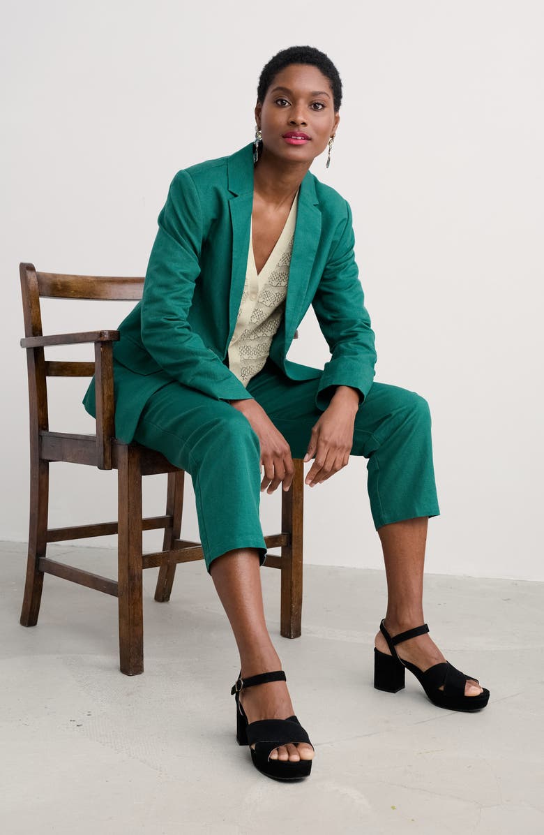 Seasalt Cornwall Erica Linen & Organic Cotton Blazer, Alternate, color, Pine Shoots
