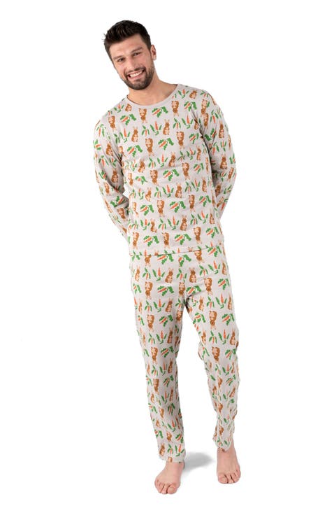 Men's Loose Fit Cotton Matching Family Pajamas, Animal & Nature Prints