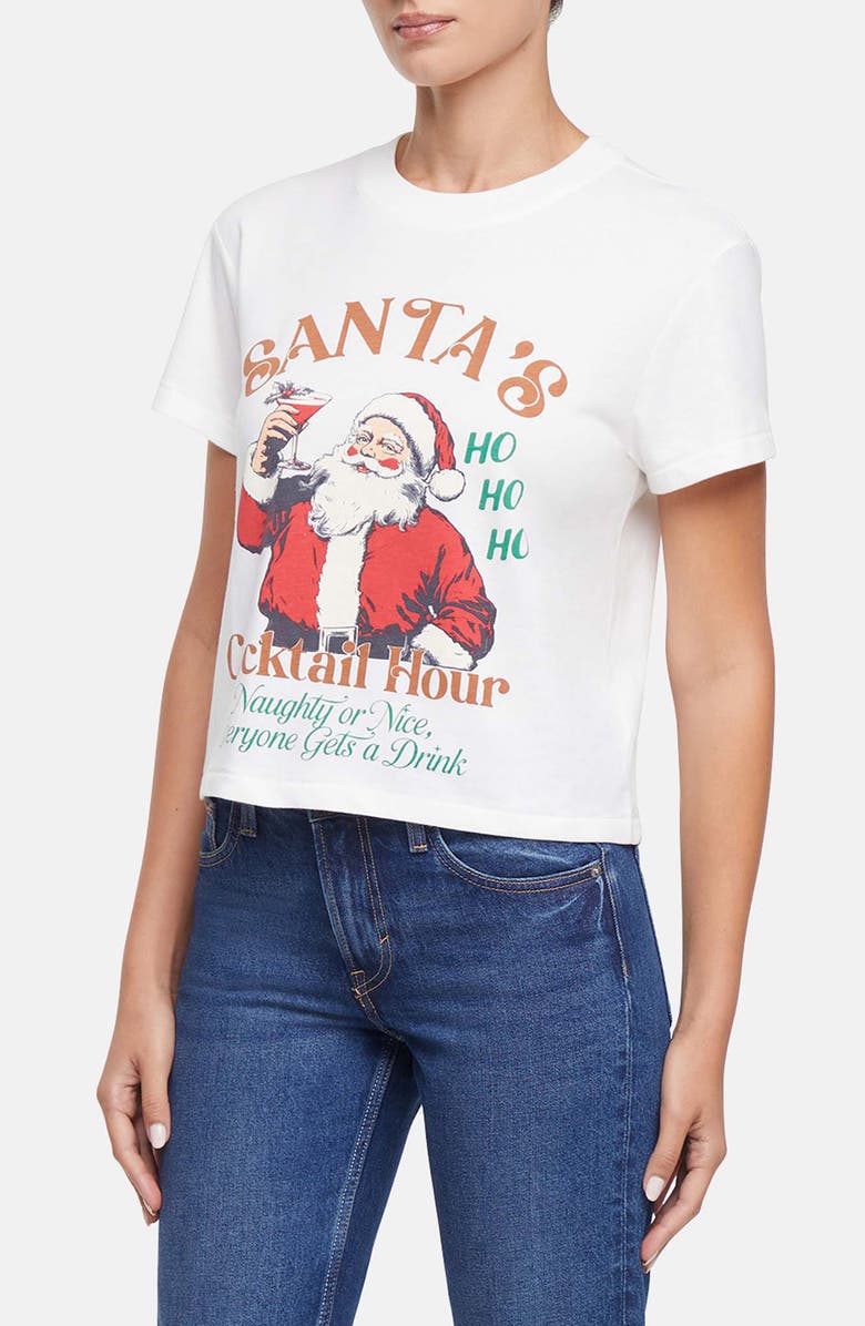 Wildfox Santa's Cocktail Hour T-shirt, Alternate, color, Snow White