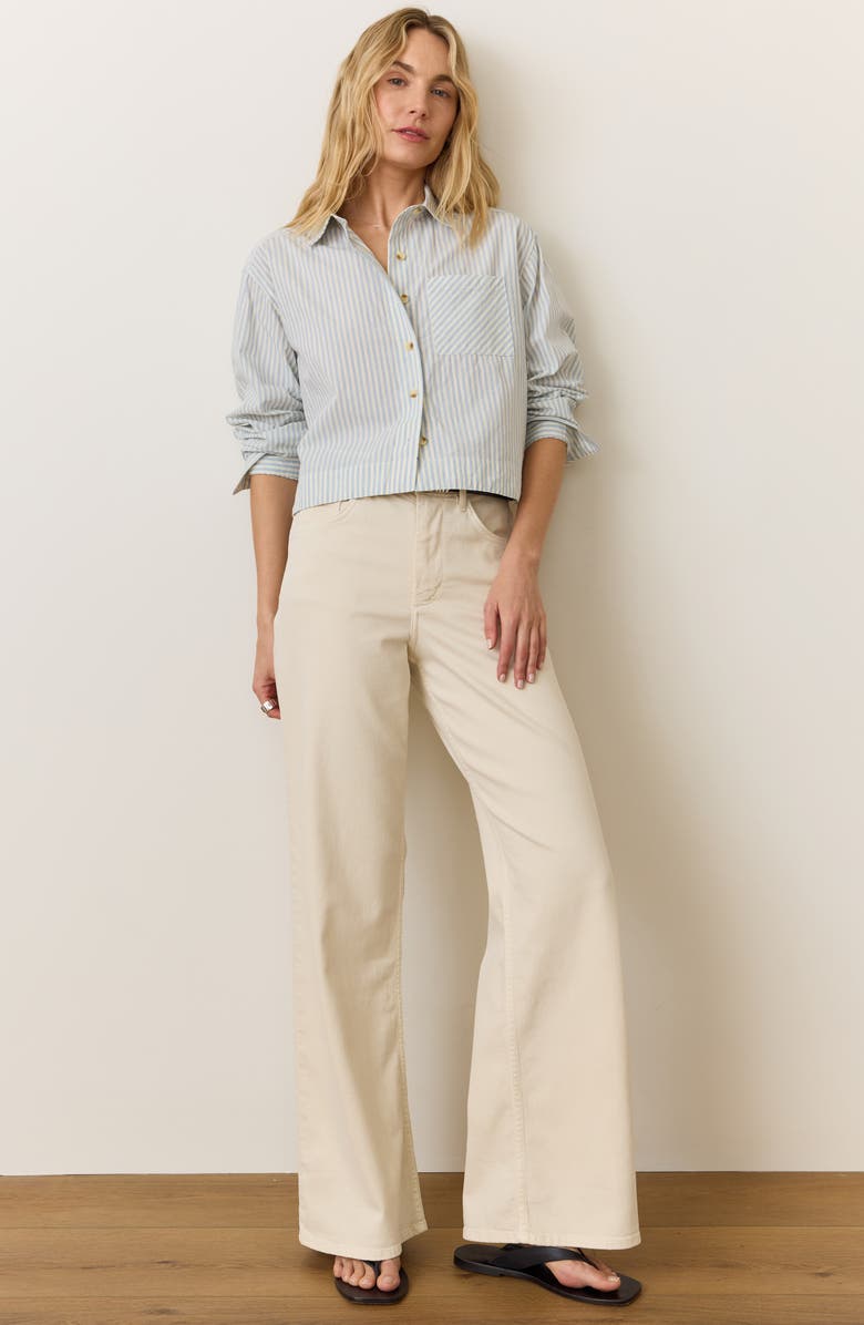 Marine Layer Stripe Boxy Crop Shirt, Alternate, color, 