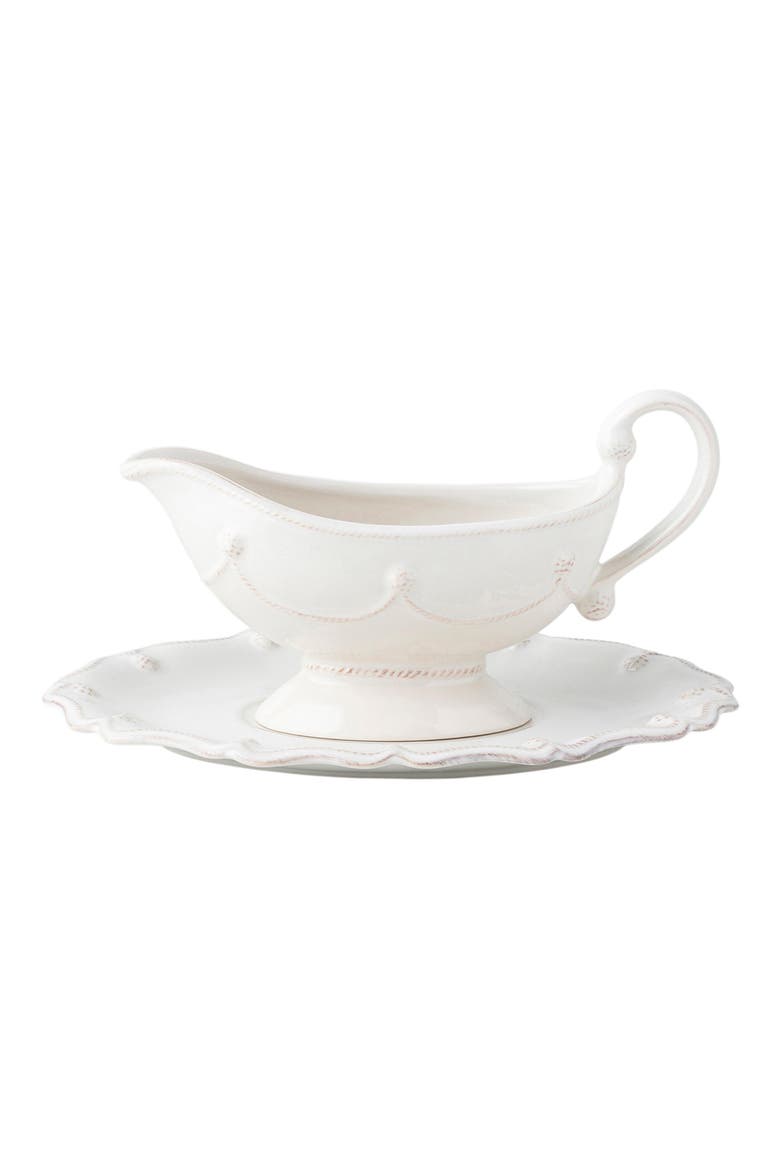 Berry & Thread Sauce Boat & Saucer, Main, color, WHITEWASH
