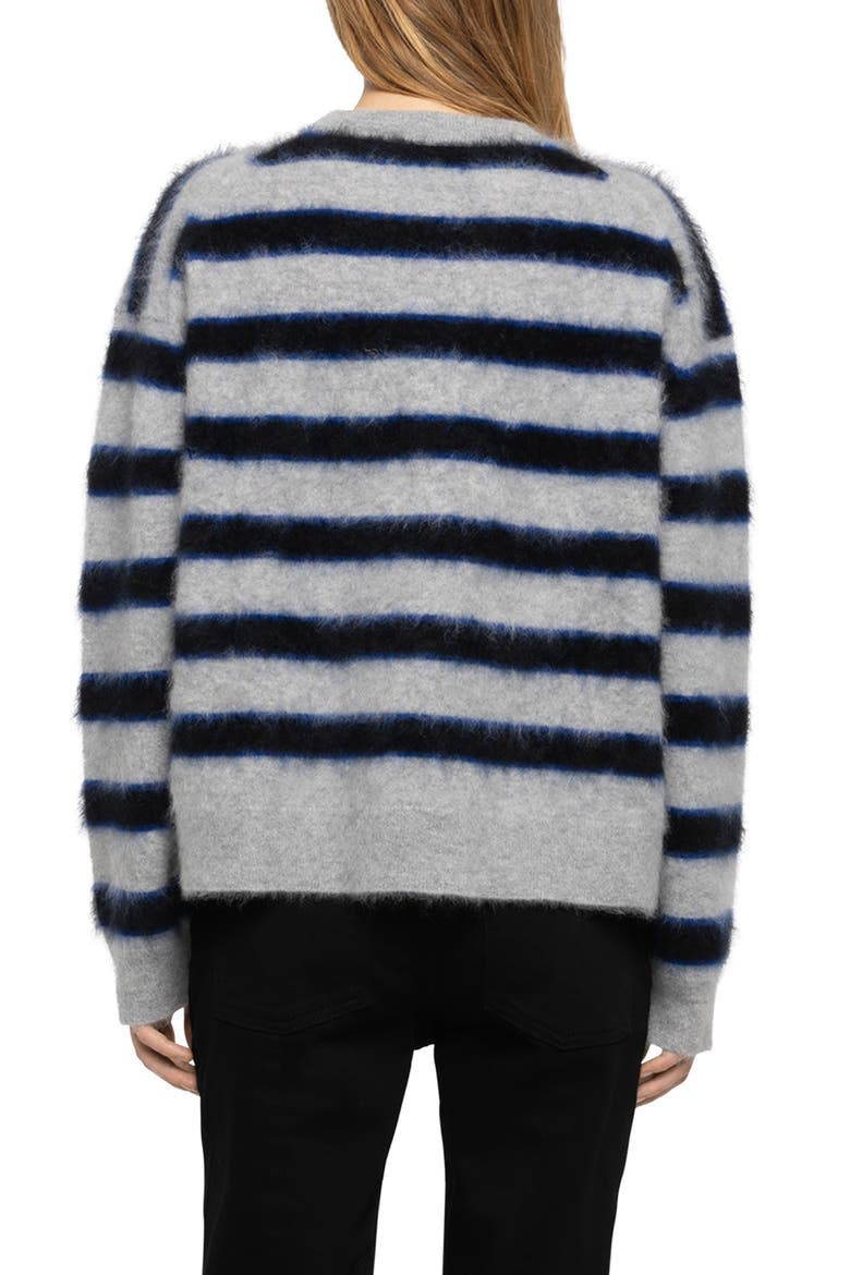 Markuz Stripe Brushed Cashmere Sweater, Alternate, color, GRIS CHINE CLAI