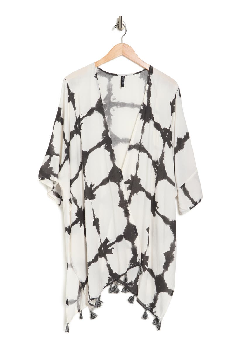 BOHO ME Tassel Trim Cover-Up Kimono, Alternate, color, 