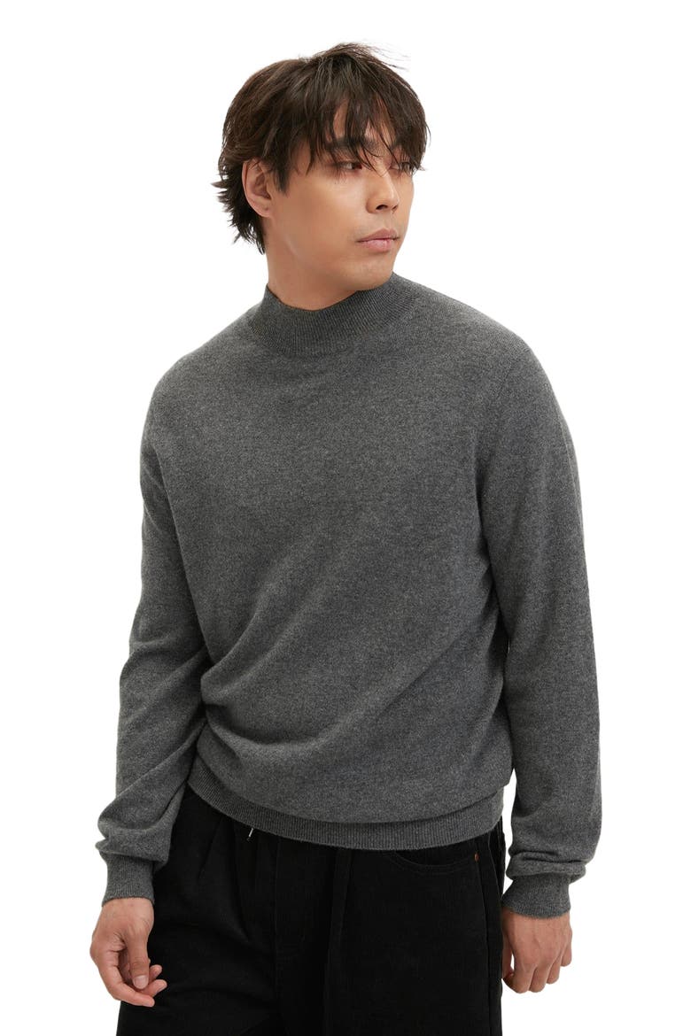 Essential Mock Neck Cashmere Sweater, Alternate, color, plum kitten