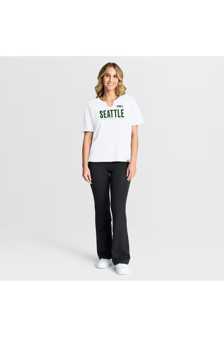 Women's Fanatics White Seattle Seahawks Redzone Slub Boxy T-Shirt, Alternate, color, White