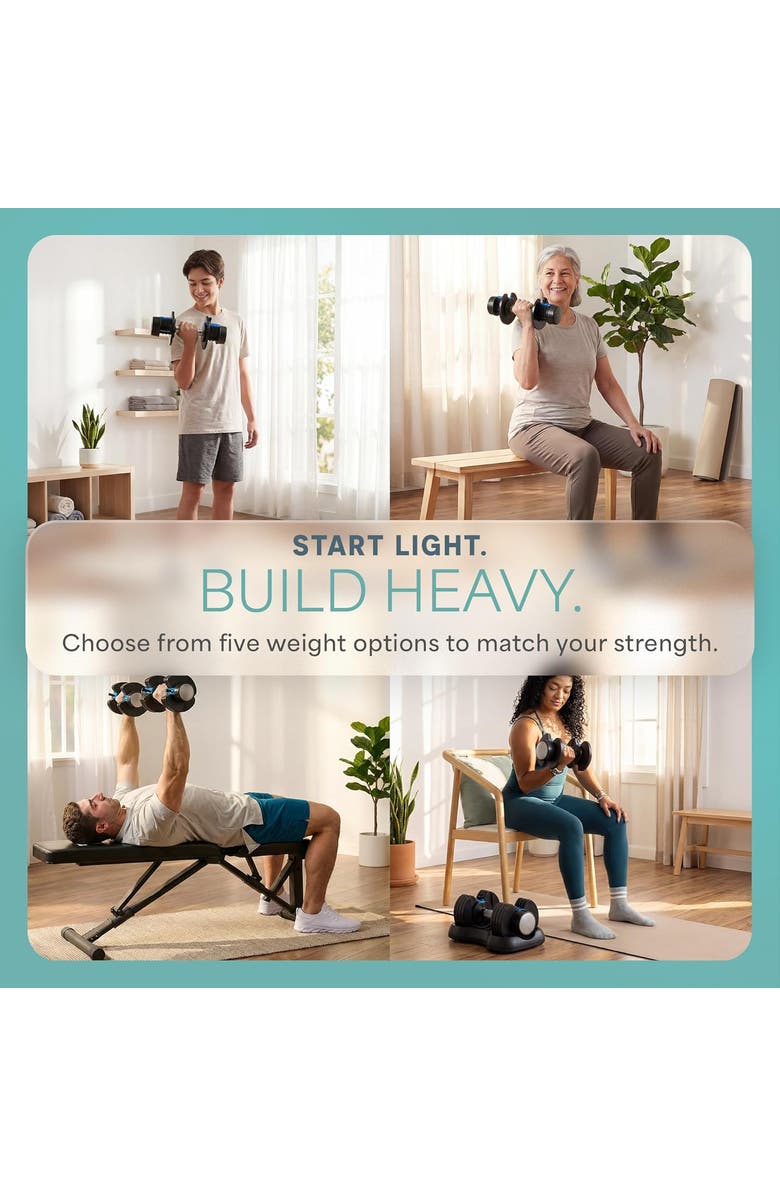 Lifepro Adjustable Dumbbell Set 25lb Quick Adjust Strength Training Weights for Home Gym, Alternate, color, 25Lb With Pin Adjust