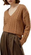 Lilysilk Women's Cable-Knit Wool-Cashmere Blend Sweater