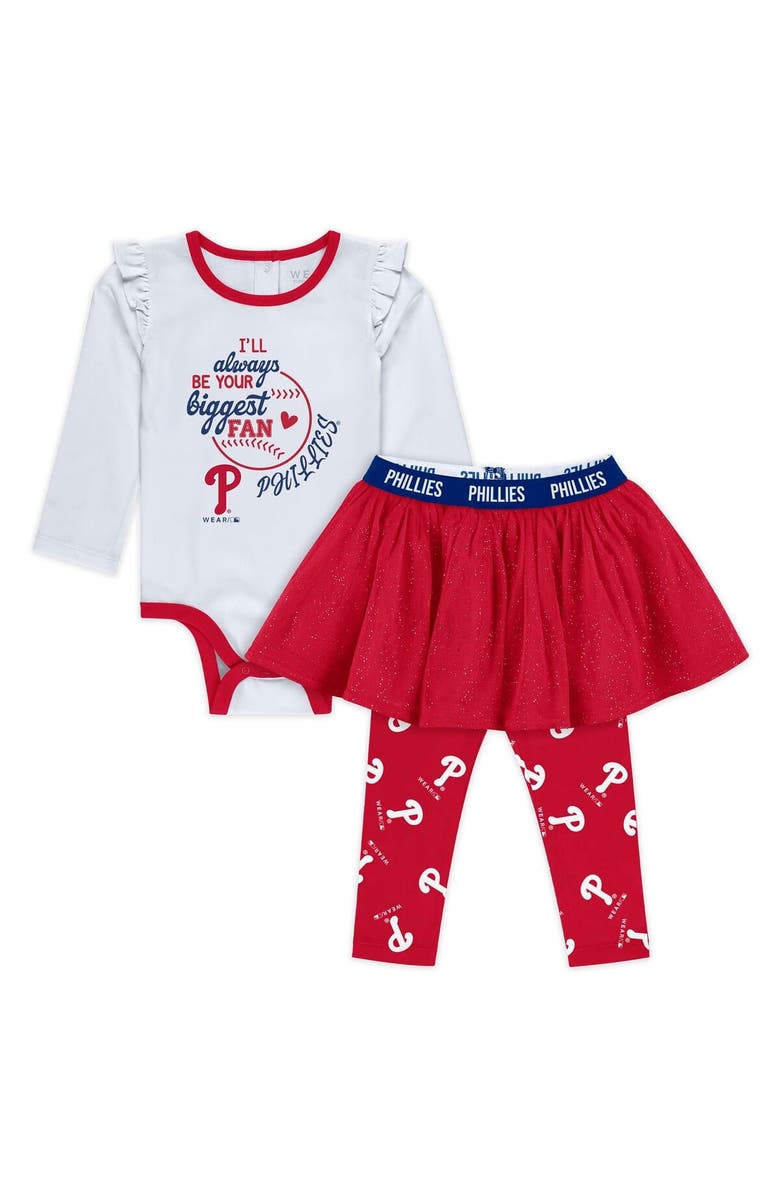 WEAR by Erin Andrews Girls Newborn & Infant WEAR by Erin Andrews Philadelphia Phillies Three-Piece Tutu Set, Alternate, color, 