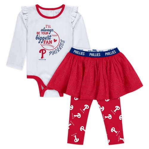 Wear By Erin Andrews Girls Newborn & Infant  Philadelphia Phillies Three-piece Tutu Set In Red