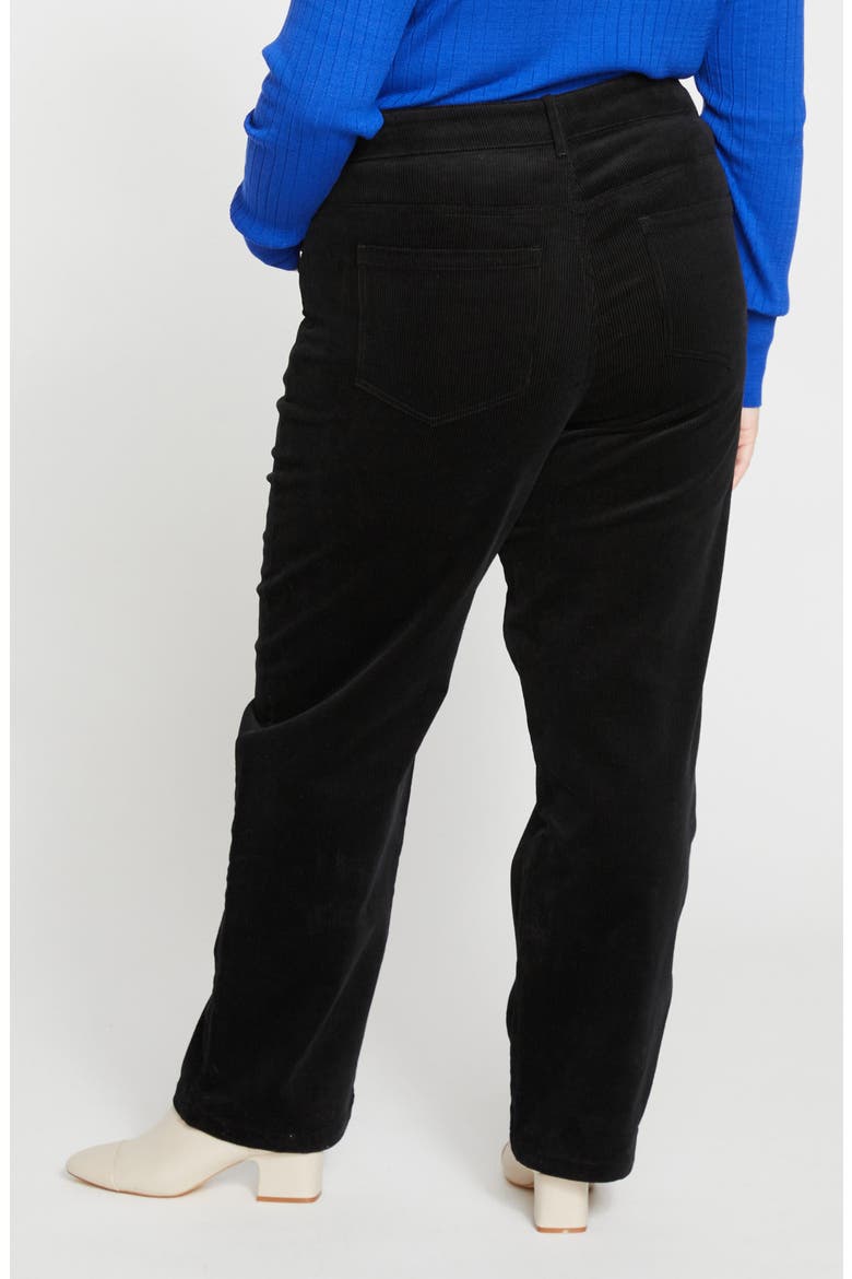 Cassidy High Waist Corduroy Straight Leg Pants, Alternate, color, BLACK